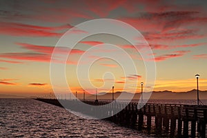 Vibrant Twilight Sky over Berkeley Pier