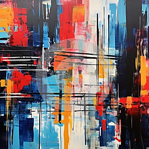 Vibrant Urban Abstract Painting Inspired By Architecture