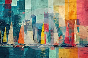 Vibrant Urban Sailing Regatta Patterns