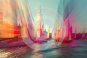 Vibrant Urban Sailing Regatta Patterns