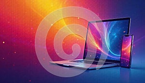 Vibrant vector display showcasing web responsiveness, aesthetic, flexible