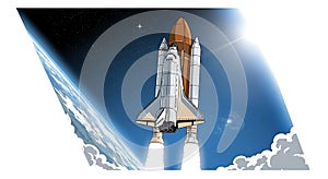 Space Shuttle Launch Vector Illustration