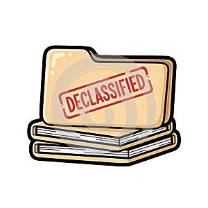 Declassified File Folders Stack Illustration