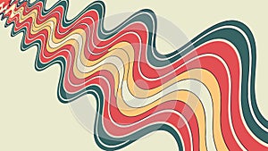 Abstract Wavy Lines Retro Background Vector, Psychedelic Pattern, vector design Generative AI
