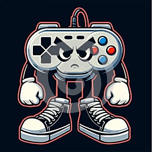Angry Retro Game Controller Mascot