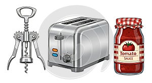 Kitchen Essentials Vector Illustration Set