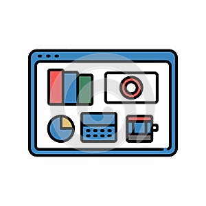Business Analytics Dashboard Interface Vector Icon