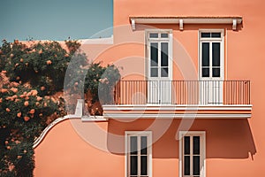 Vibrant Villa: Mediterranean Magic with a Peach Painted Facade