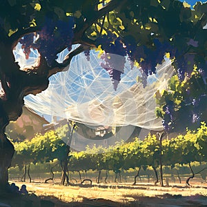 Vibrant Vineyard Awaiting Harvest