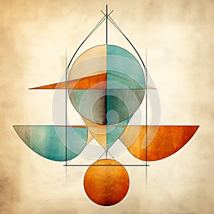 Symbolism Art With Geometric Shapes And Balanced Colors photo