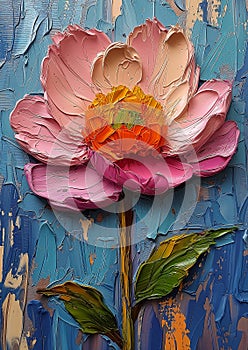 Vibrant Visions: A Colorful Canvas of Lotus Blooms and Painted P