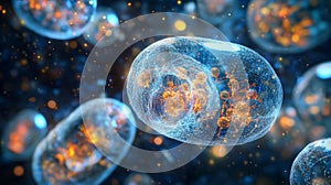 Vibrant Visualization of Cellular Energy Production with Molecules