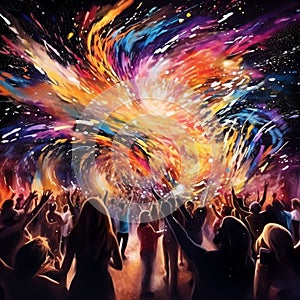 Vibrant Vortex: A Whirlwind of Colors at the Party