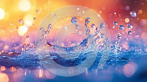 Vibrant Water Splash with Beautiful Soft Background
