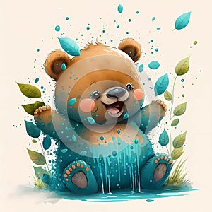 Cheerful Watercolor Cartoon Drawings: Brightness and Joy on Paper photo