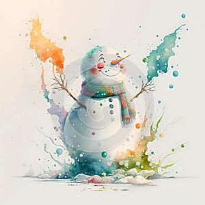 Cheerful Watercolor Cartoon Drawings: Brightness and Joy on Paper photo