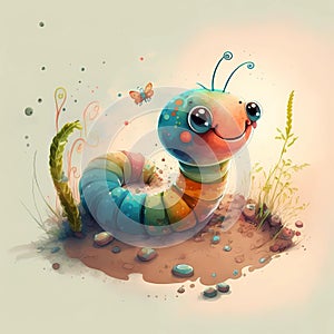 Cheerful Watercolor Cartoon Drawings: Brightness and Joy on Paper photo