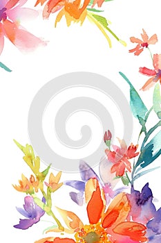 Vibrant Watercolor Floral Background for Creative Design