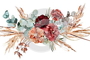 Vibrant Watercolor Floral Bouquet in Fauvist Style Generative AI photo