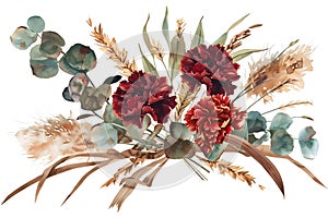 Vibrant Watercolor Floral Bouquet in Fauvist Style Generative AI photo