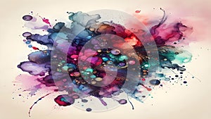 Vibrant watercolor ink splash abstract background