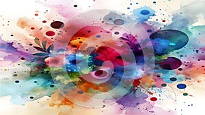 Vibrant watercolor ink splash abstract background