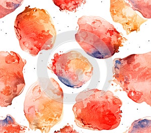 Vibrant Watercolor Paint Blots Seamless Background