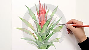 Vibrant Watercolor Painting Of Bird Of Paradise Plant