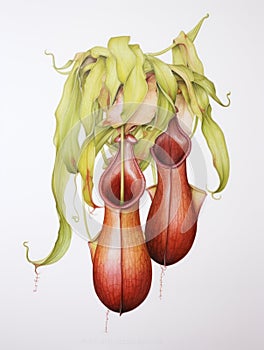 Vibrant Watercolor Painting of Nepenthes Rajah AI Generated