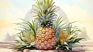 Vibrant Watercolor Pineapple Clipart: Tropical Charm for Stunning Designs.