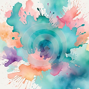 Vibrant Watercolor Splashes Create a Whimsical Abstract Design