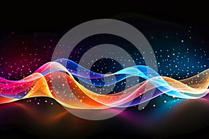 Vibrant Wave of Light on Black Background