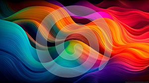 Vibrant Waves: An Eye-catching Abstract Curved Multicolor Motion Gradient Background. Generative AI