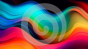 Vibrant Waves: An Eye-catching Abstract Curved Multicolor Motion Gradient Background. Generative AI