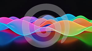 Vibrant wavy neon lights