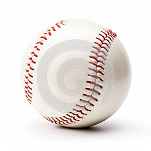 Vibrant White Baseball With Red Stitches - High-key Lighting