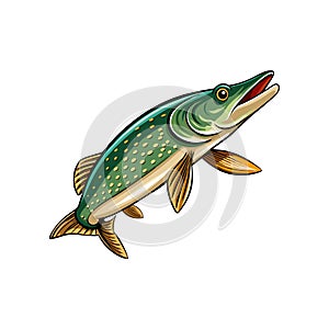 Vibrant Woodstream Pike Fish Underwater Display