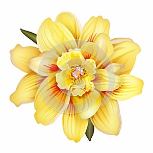 Vibrant Yellow Gerbera Clipart: Realistic Brushwork Floral Illustration