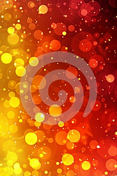 Vibrant yellow, orange, and red abstract gradient bokeh lights for artistic background