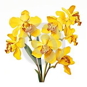 Vibrant Yellow Orchids Vector Jpg - Realistic Rendering