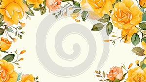 Vibrant Yellow Roses on a Large Writable Frame AI Generated