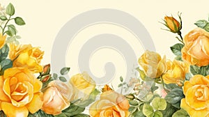 Vibrant Yellow Roses on a Large Writable Frame AI Generated