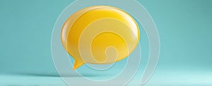 The vibrant yellow speech bubble representing communication in a modern design..AI generated image