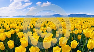 Vibrant Yellow Tulips In Terragen Style - 8k Resolution