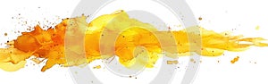 Vibrant Yellow Watercolor Splashes - Abstract Painting Illustration on Isolated  Background