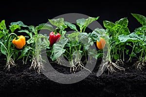 Vibrant Young Vegetable Plants Display