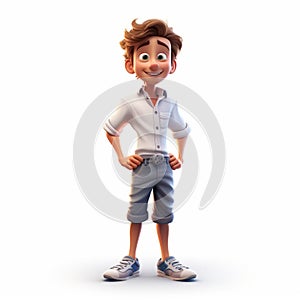 Vibrant And Youthful Cartoon Boy In Photorealistic Disney Animation Style