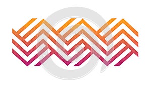 Vibrant Zigzag Line Pattern Vector Gradient Design Element, vector design Generative AI