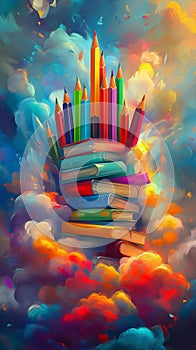 Vibrantly colored back to school background