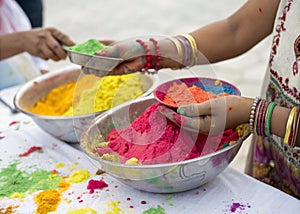 Festive Holi Display Highlighting Human Connection and Joy photo